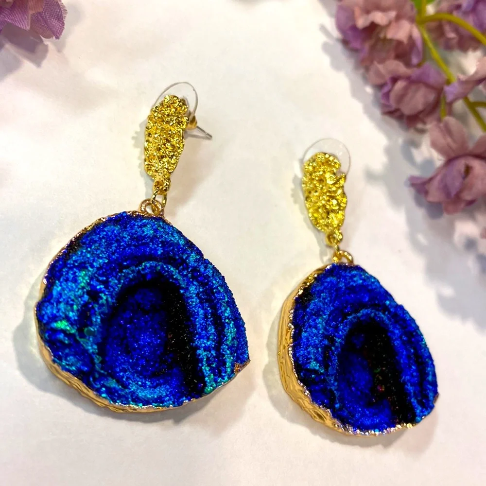Stunning volcanic rock drop earrings! - Picture 1 of 7